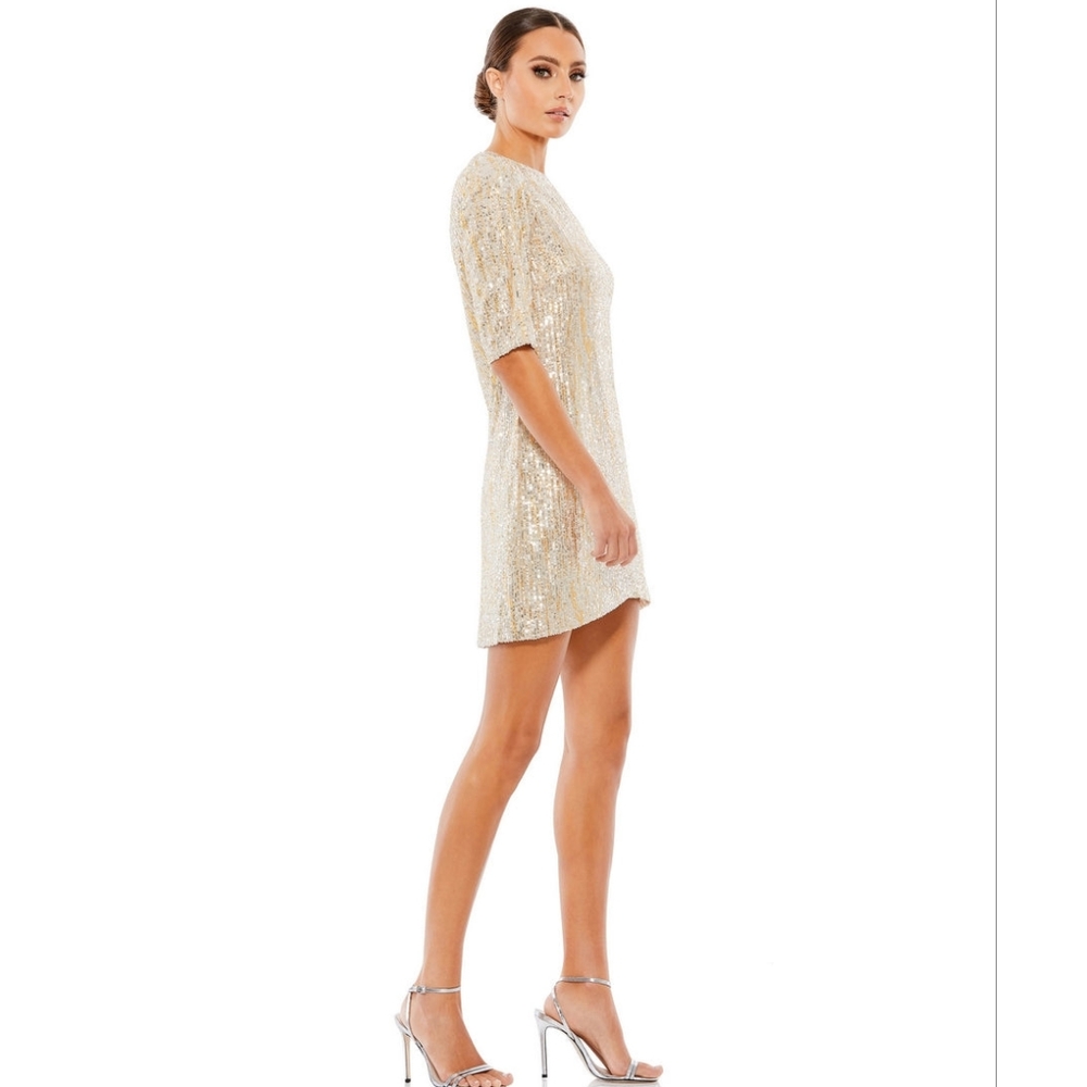 Ieena for Mac Duggal Bateau Neckline Sequin Dress 26448 Size 4 - Picture 4 of 12